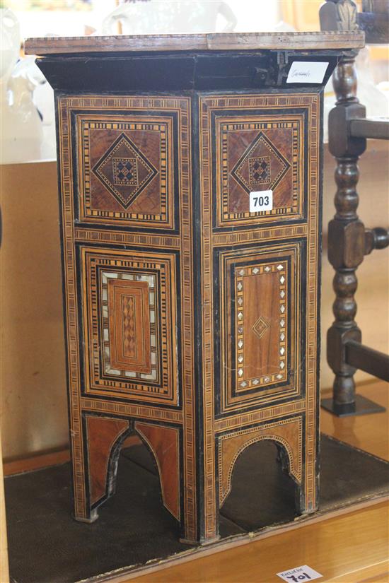 Inlaid hexagonal sewing box/table